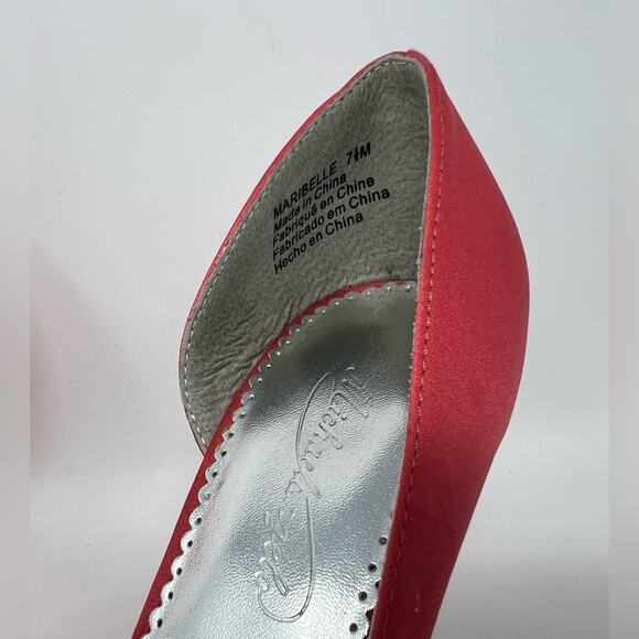 MICHELANGELO MARIBELLE- Peach Satin Bow Heels - Picture 5 of 10